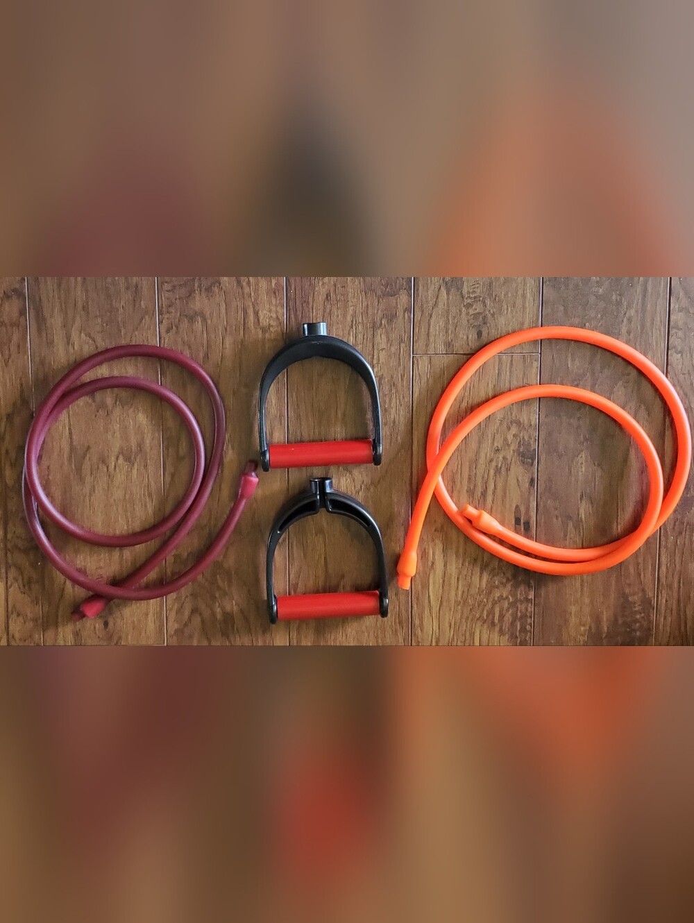 Resistance Band Set with Handles - Red and Orange
